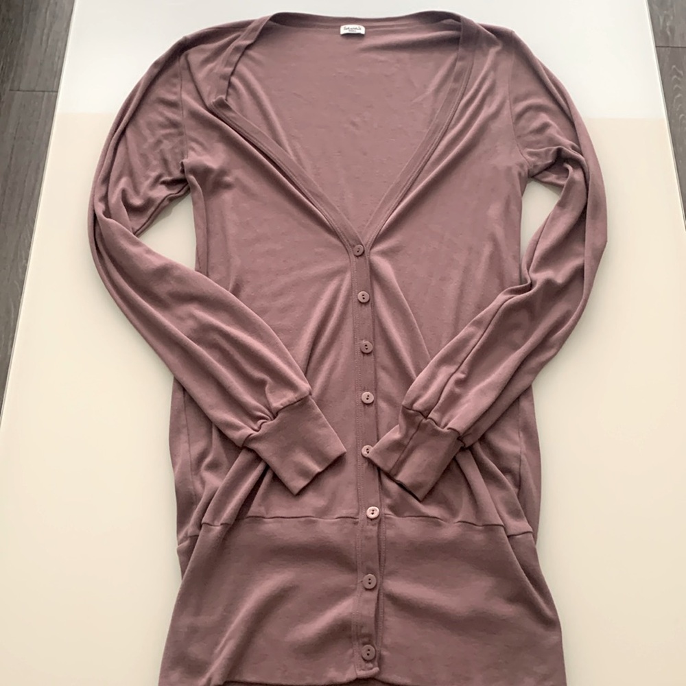 Mauve Splendid Long Cardigan